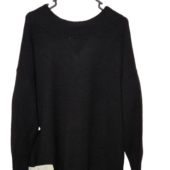 A.N.A Black  Knit V Neck Long Sleeve Pullover Sweater Size 0X - Picture 3 of 12